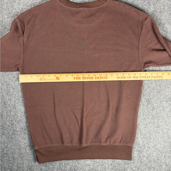Comfrt Waffle Knit Crewneck Sweatshirt Brown Size M - Picture 5 of 6